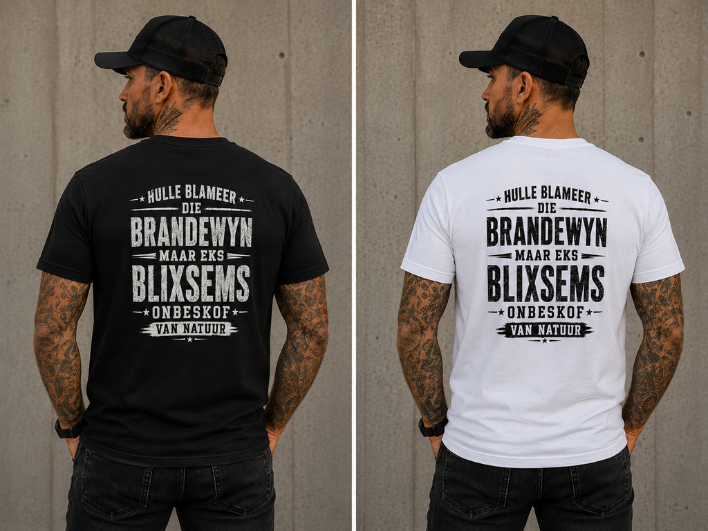 Brandewyn -Blixsems onbeskof van natuur Mens Tees S-L
