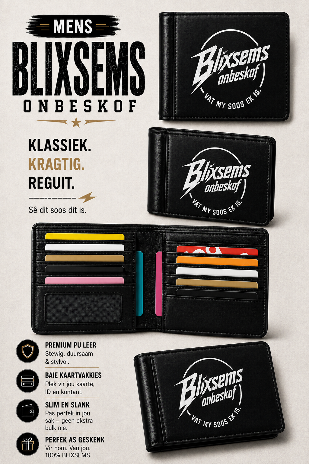 Vat my soos ek is Mens PU Wallet