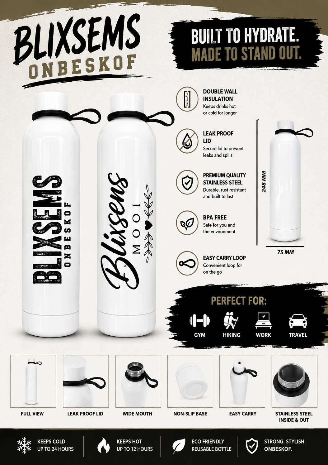 Blixsems Tommy 750 ml water bottle