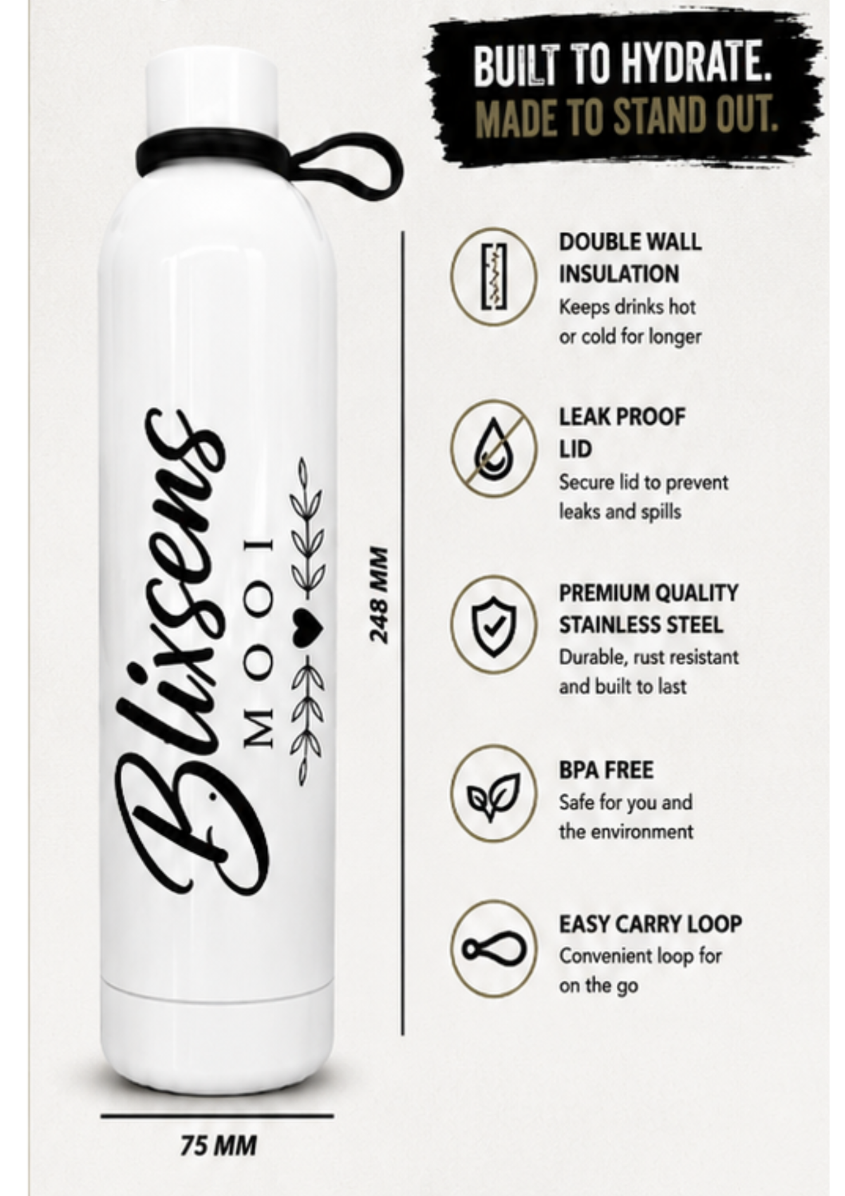 Blixsems Tommy 750 ml water bottle